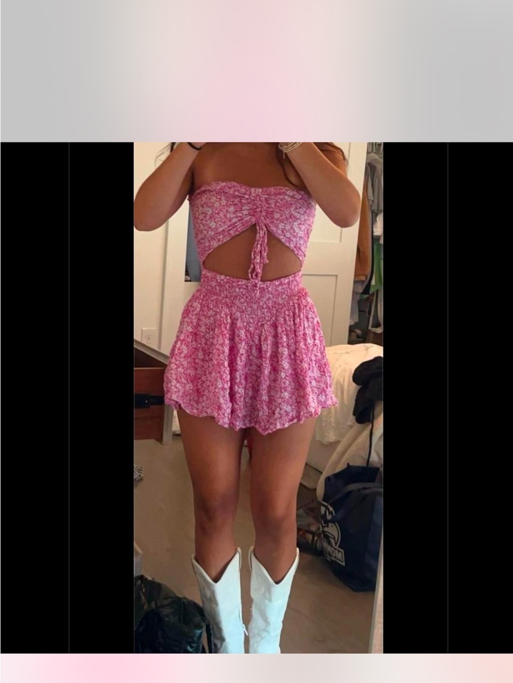 Pink Floral Romper